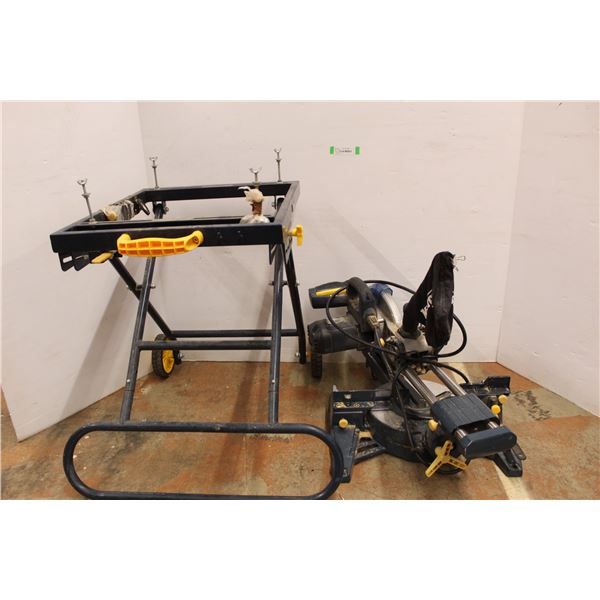 *Mastercraft Miter Saw, 30'' Long - Powers On w/ Base On Wheels, 26.5'' Tall