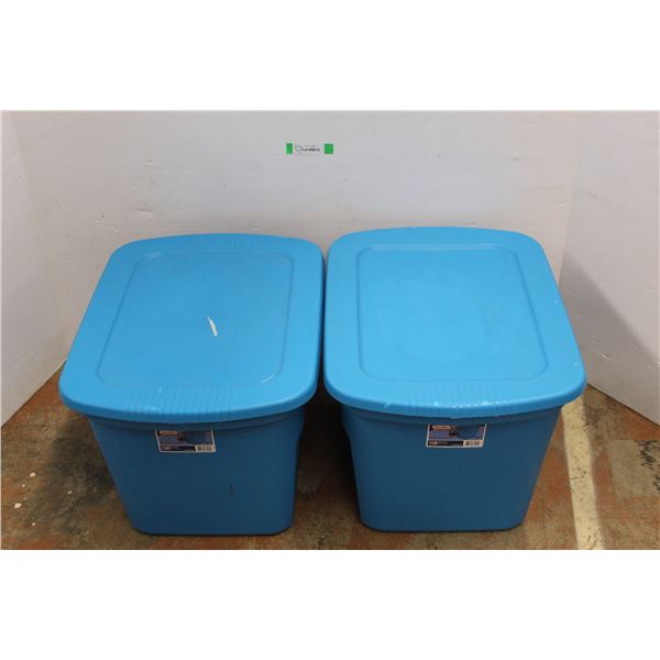 *(2) Sterilite Plastic Totes w/ Lids- 23.5'' x 18'' x 16''