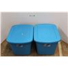 Image 1 : *(2) Sterilite Plastic Totes w/ Lids- 23.5'' x 18'' x 16''
