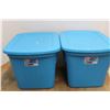 Image 2 : *(2) Sterilite Plastic Totes w/ Lids- 23.5'' x 18'' x 16''