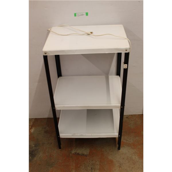 *Metal 3 Story Shelf w/ Built In Extension Cord, 36'' x 20'' x 15''