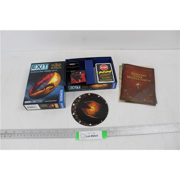 The Lord Of The Rings Exit The Game Shadows Our Middle Earth Card Game- As is