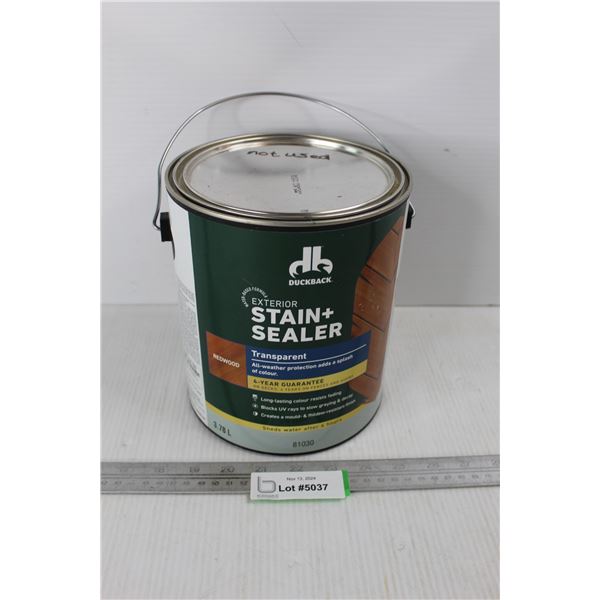 New Unopened Can Of DuckBack Exterior Stain And Sealer, Redwood