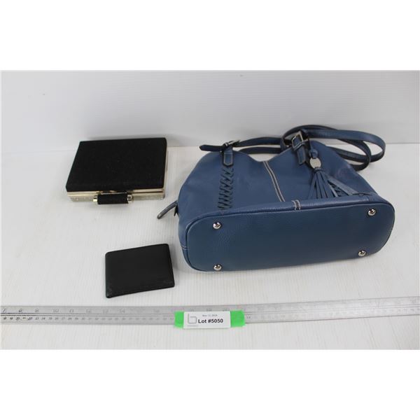 Genuine Leather Swiss Alps Wallet, (2) Unmarked Purses- All As Is