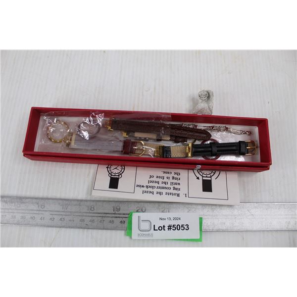 Box w/ various Watch Parts And Pieces