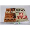 Image 1 : (2) Fantasy Signs, Johnny Cash ,Led Zeppelin Motor Oil- Both 12'' x 8''