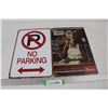 Image 1 : (2) Fantasy Signs, No Parking ,Coors Beer E.T. Motor Oil- Both 12'' x 8''