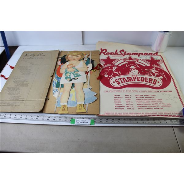 (3) Vintage Autographed "The Stampeders" Concert Posters - 16" x 32" Approx, Vintage Sally Lou Cutou