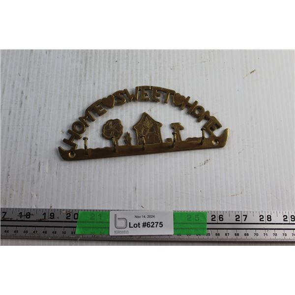 Home Sweet Home Brass Coat Rack