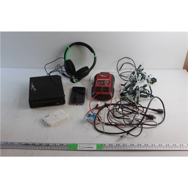 Charging Cables, Nintendo Wii Console, Samsung Phone - As Is, Headphones, Christmas Lights, Power Ba