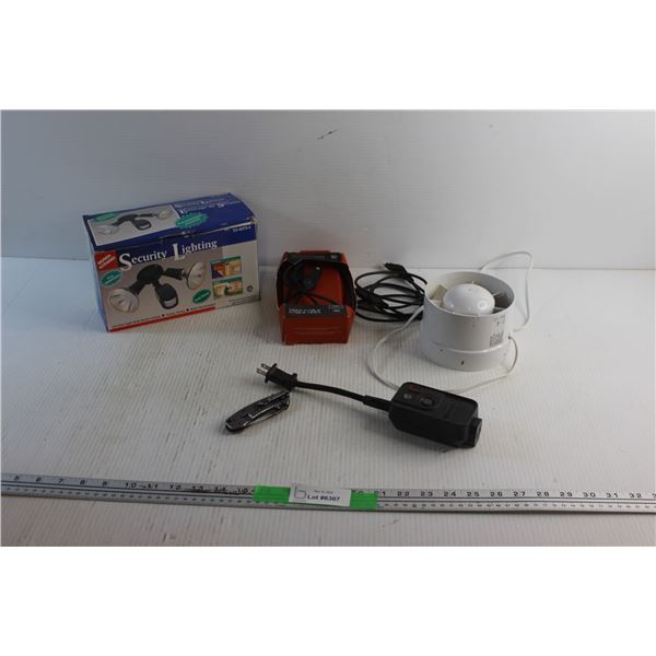 Security Lighting, HDMI Cable, Folding Knife, Portable Fan - Tested and Misc.