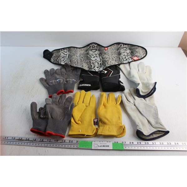 (5) Pairs of Work Gloves and an Air Hole Face Mask