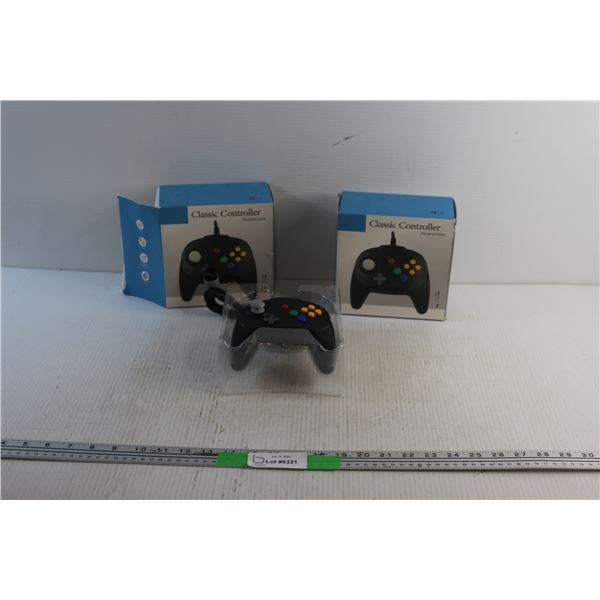 (2) Classic Controllers for Nintendo 64 - As Is