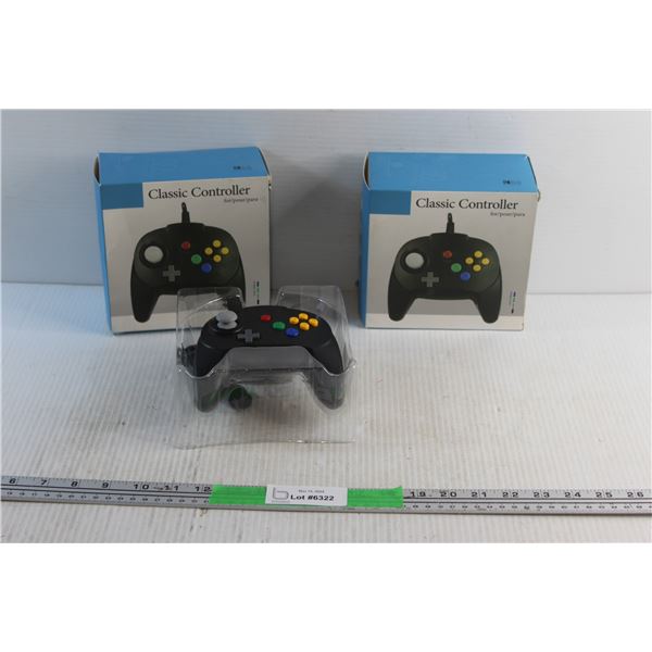 (2) Classic Controllers for Nintendo 64 - As Is