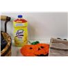Image 3 : Lysol Soap, Wicker Basket, Puma Kids Backpack, Bag, (2) Door hanging Racks, Pumpkin Decoration
