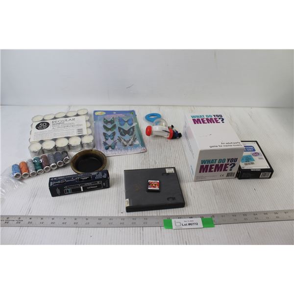 Tealights, Lego Ninjago Nintendo DS Game, Butterfly Stickers, What Do You Meme and New Phone Who Dis