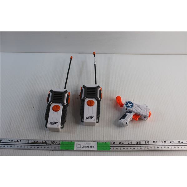 (2) Nerf Walkie Talkies - Tested and a Zuru Nerf Pistol - Tested