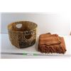 Image 1 : Grass Basket - Worn and a Throw Blanket