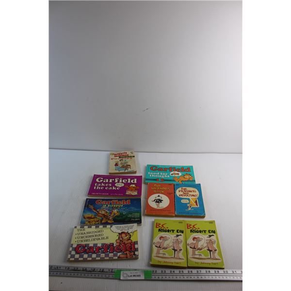 (9) Books - Garfield in Disguise, Dennis the Menace and B.C. Right On