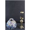 Image 3 : Brass Candle Holder with a Shade and Stained Glass Candle Holder
