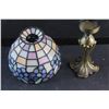 Image 7 : Brass Candle Holder with a Shade and Stained Glass Candle Holder