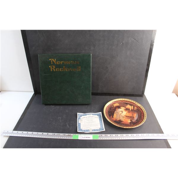 Decorative Is He Coming? Plate with a Certificate of an Authenticity by Norman Rockwell