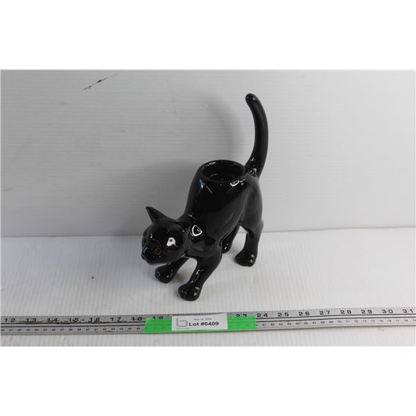 Partylite Black Cat Ceramic Candle Holder