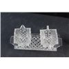 Image 3 : Vintage Art Deco Glass Cream & Sugar Set with Tray and Salt & Pepper Shakers with Tray