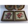 Image 3 : (4) Framed Embroidery Art Wall Decor 12'' x 12''