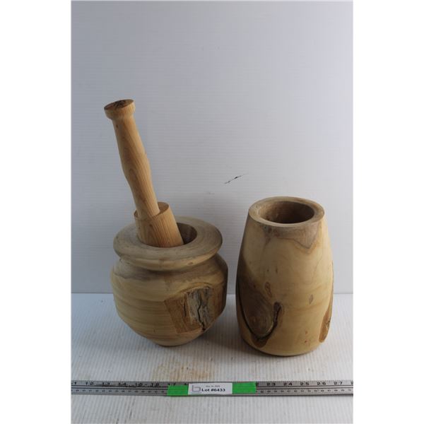 Wooden Mortar and Pestle