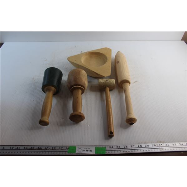 Wooden Mortar and Pestles