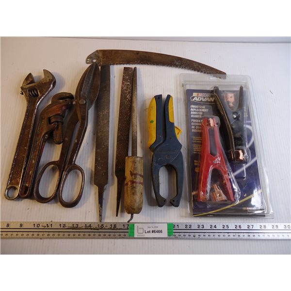 Lot of Assorted Tools and Booster Clamps as pictured