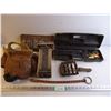 Image 1 : Tool Belt, License Plate, Birdhouse, Fishing Tackle Container and Horse Grooming Brush