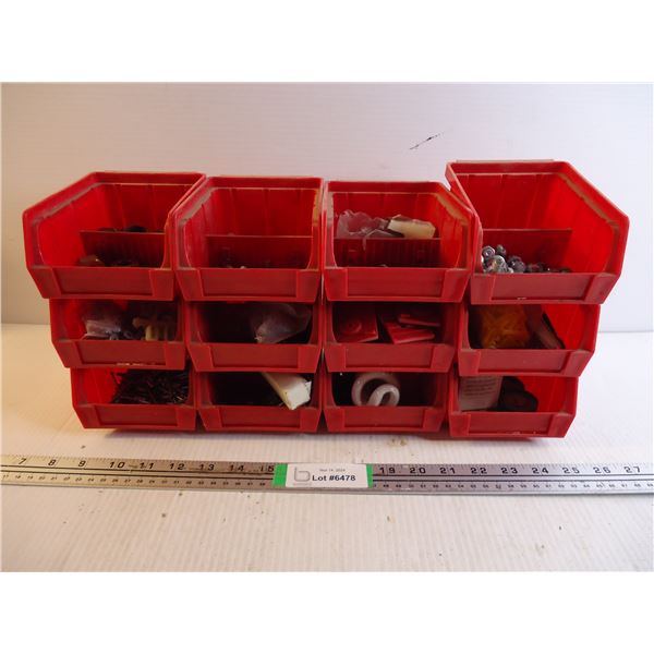 (12) Stacking Plastic Organizers of Misc. Hardware