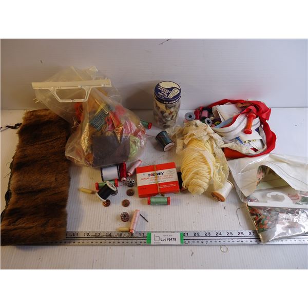 Lot of assorted Sewing Items-Buttons, Thread, Yarn and more