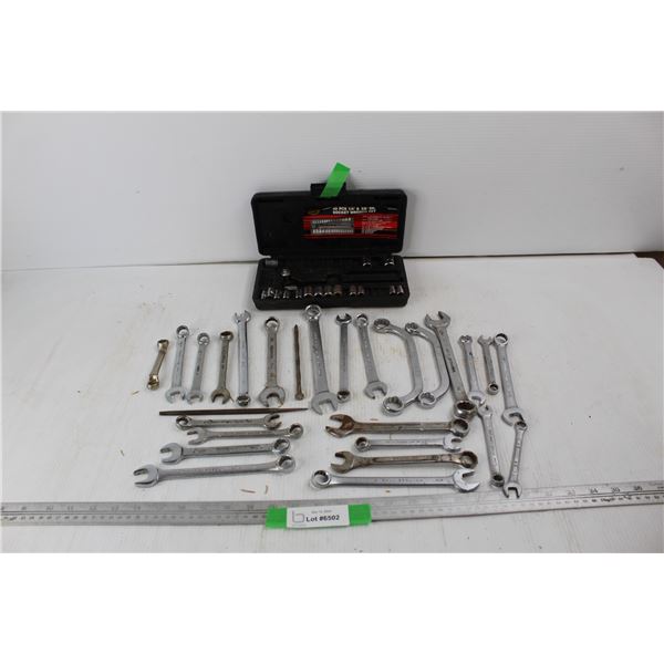 Various Wrenches w/ Brico Tool Case w/ Various Sockets