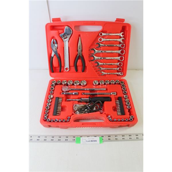 Tool Set (Wrenches, Sockets, Pliers) With Moulded Case