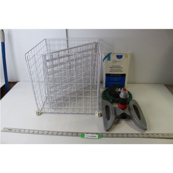 (2) Lawn Sprinklers (Rainwave, Dramm), Mainstays Fitted Soft Top Mattress Protector - Size Twin (NIB