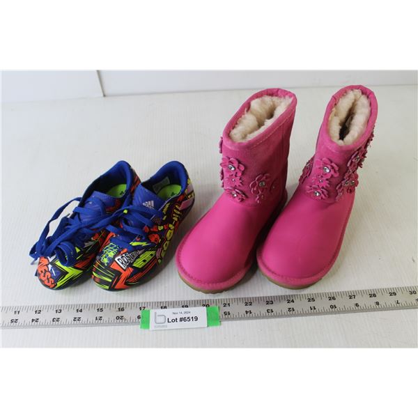 Ugg Child's Boots - Size 11, Adidas Soccer Theme Child's Cleats - Size 11