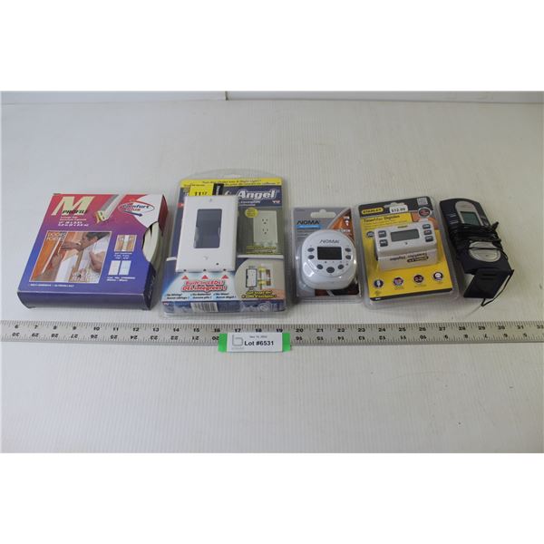 Stanley TimerMax Digislim (NIB), Noma Indoor Digital Timer (NIB), Night Angel Lighted Wall Outlet Co