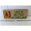 Image 1 : Wall Art "Life Is Better At The Lake" - Wood - 23" x 9.5" x 1.5"