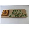 Image 2 : Wall Art "Life Is Better At The Lake" - Wood - 23" x 9.5" x 1.5"
