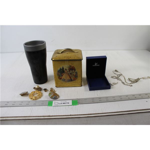 Pins, Coffee Cup, Tin, Jewelry,