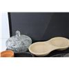 Image 3 : Divided glass Tray, Glass Candy Dish, Double Bowl, Assorted Dishes