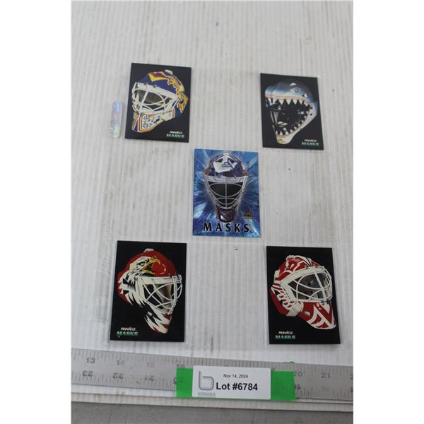 (5) Pinnacle Goalie Mask Cards - Curtis Joseph, Brian Hayward, Mike Richter, Tim Cheveldae, and Ed B