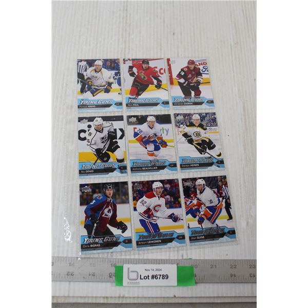 (9) Upper Deck Young Guns Hockey Rookie Cards - Anthony Beauvillier, Christian Dvorak, Nick Paul, Po