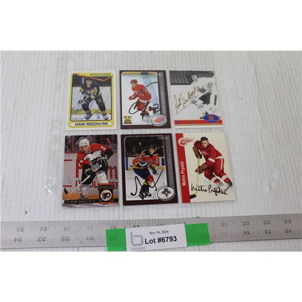 (6) Autographed Hockey Cards