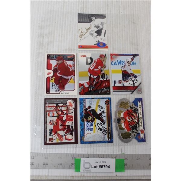 (7) Autographed Hockey Cards