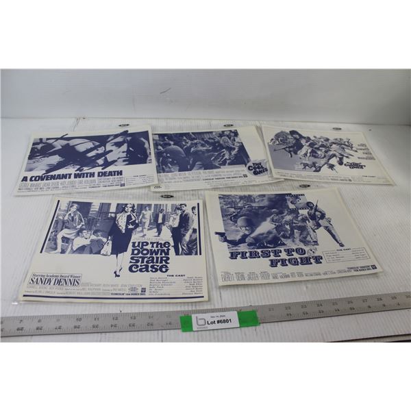 (5) 1967 Movie Synopsis Sheets - "The Corrupt Ones", "First To Fight", "A Covenant With Death", "Upe