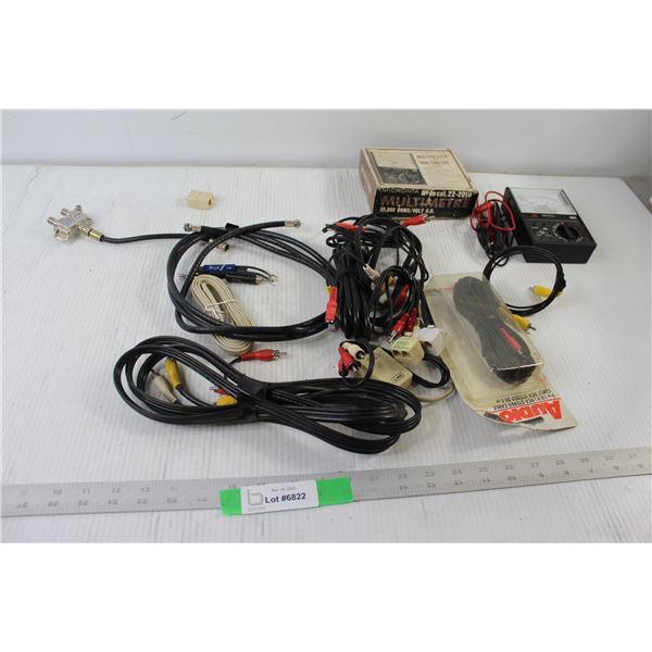 Assorted Cables and Multi tester